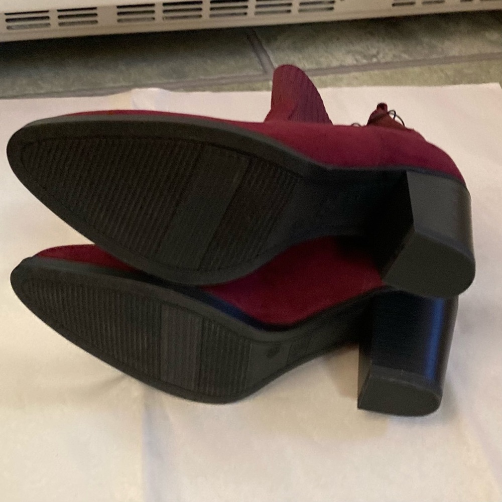 NWT Burgundy Microsuede Boots - Picture 11 of 14